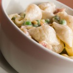 Conchiglie à la pancetta et aux petits pois, Sauce au Gorgonzola