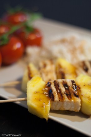 brochette espadon ananas