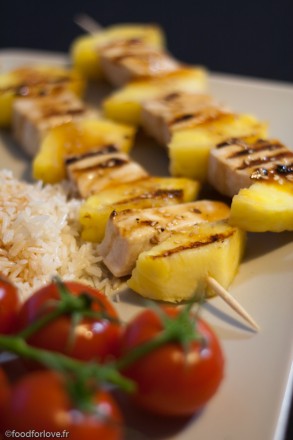 brochette espadon ananas