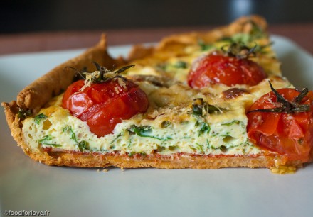 tarte chevre roquette tomate