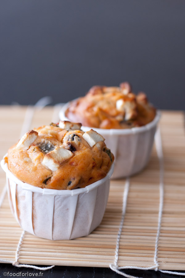 Muffins à la Ratatouille, Fêta et Olives Noires Sans Gluten