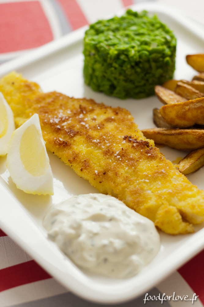 Fish and Chips, Mushy Peas and Tartare Sauce Food for Love