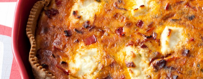 Quiche au Maïs Torréfié, Chorizo, Poivrons et Brocciu