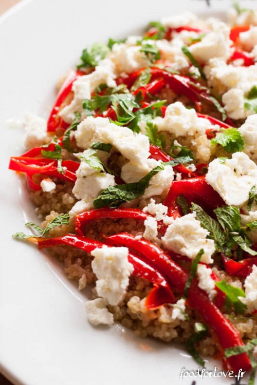 salade quinoa poivrons rotis feta menthe coriandre-3