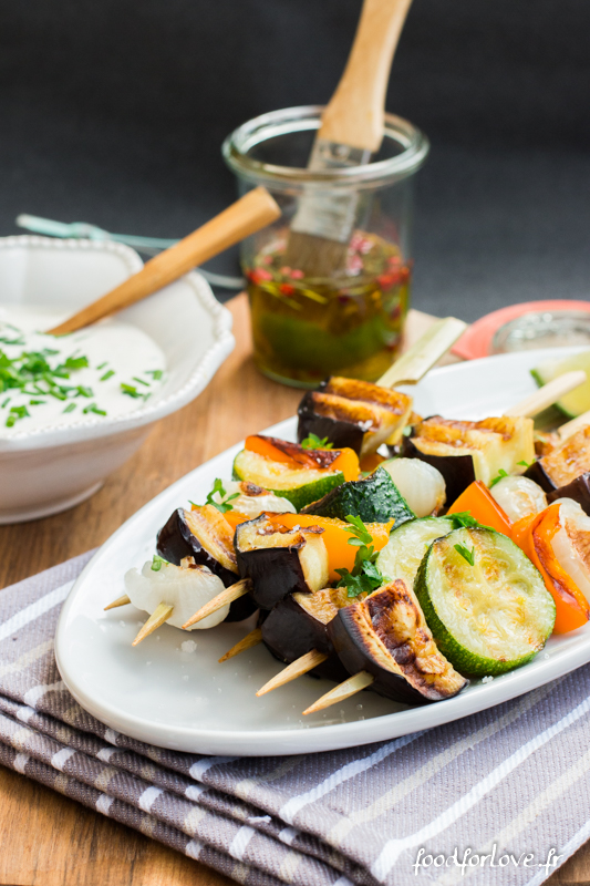 Brochettes de légumes grillés