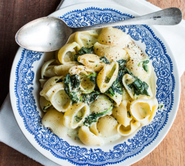 Coudes au Chèvre & aux Epinards