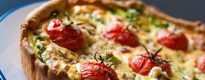 Quiche Roquette, Chorizo, Chèvre Frais et Tomate