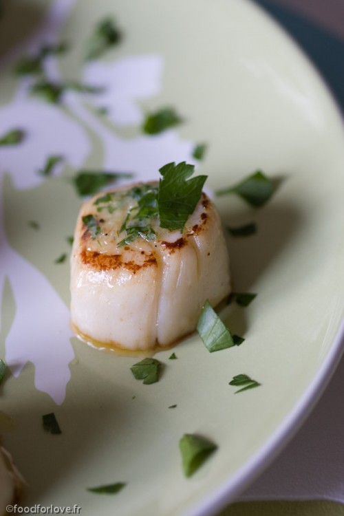 Noix de Saint Jacques Poêlées, Beurre à l'Ail et Persil Food for Love