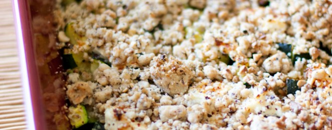 Crumble de Courgettes au Brocciu et Piment d’Espelette