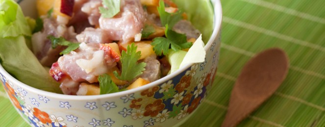 Tartare de Thon, à la Nectarine et à la Coriandre