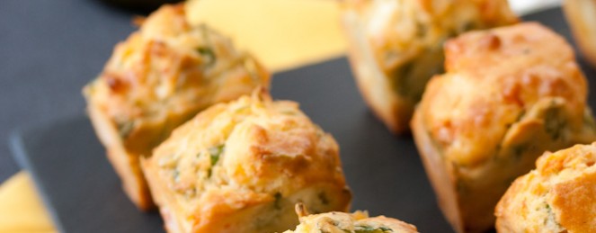 Muffins à la Fêta, Tomate, Roquette et Berger Jaune