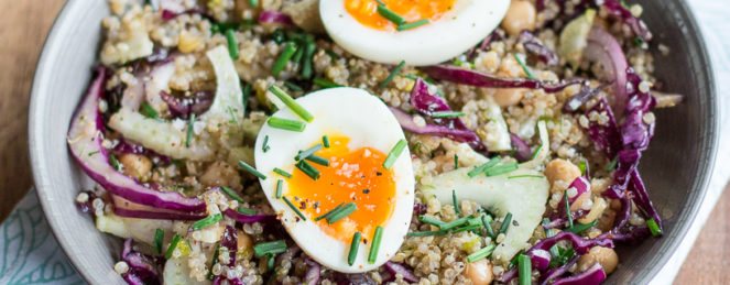 Salade de Quinoa au Chou Rouge, Fenouil & Pois Chiches